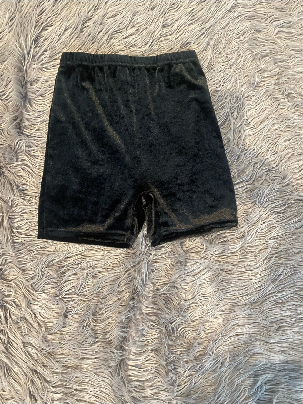 SHEIN Black Velour High-Rise Athletic Shorts (S)